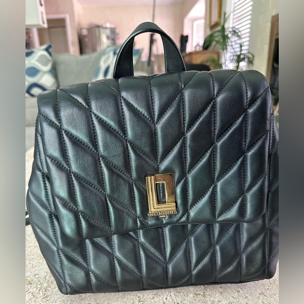 Karl Lagerfield Black Quilted Backpack